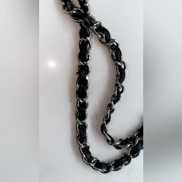 Preowned Authentic Chanel Black Caviar Leather, Pleated Half Moon Flap Bag - Picture 5 of 16